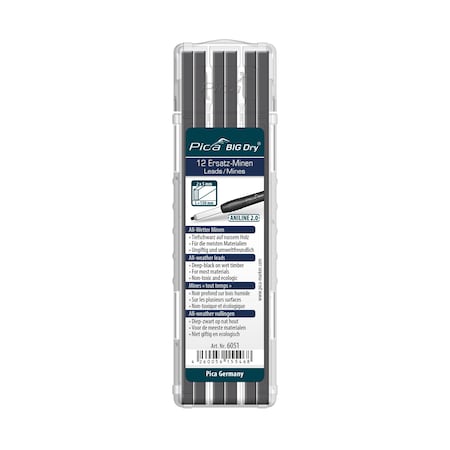 Pica Big Dry Aniline All-Weather Refill Leads, 12PK 6051/SB
